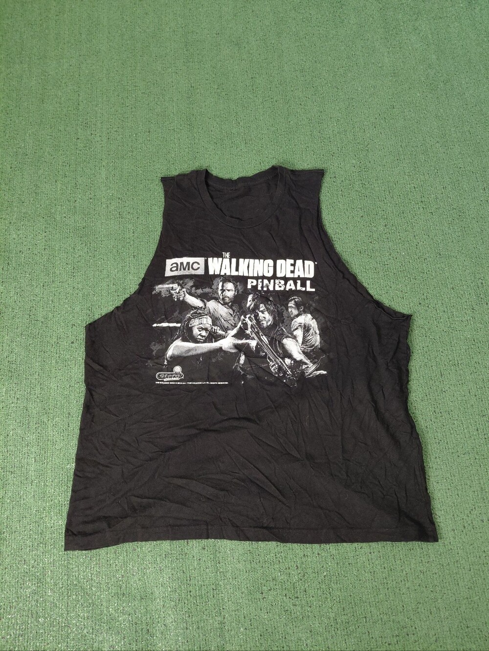AMC's The Walking Dead Pinball Machine Promo Ad Black Cutoff Sz XL